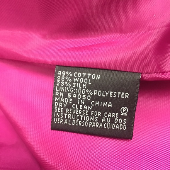 Anne Klein Fuchsia Textured Silk Wool Blazer - Picture 6 of 8